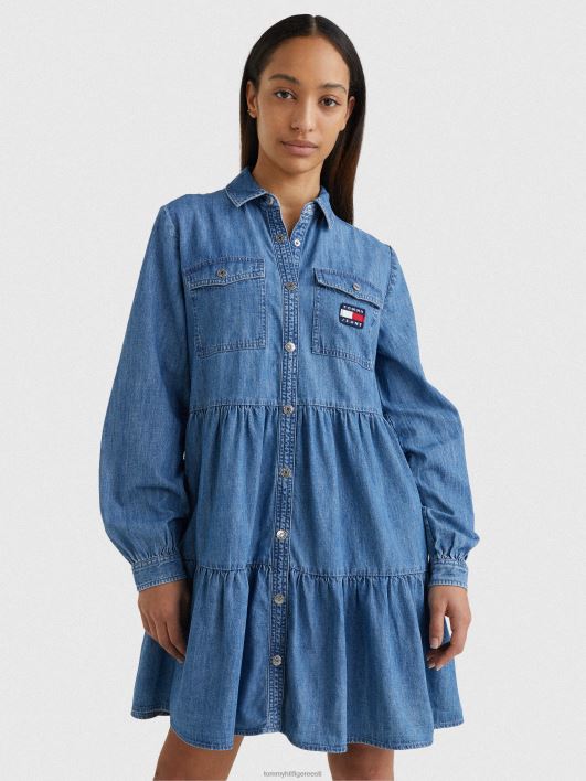 märgiga astmeline teksasärkkleit RJV622082 denim keskmine Tommy Hilfiger