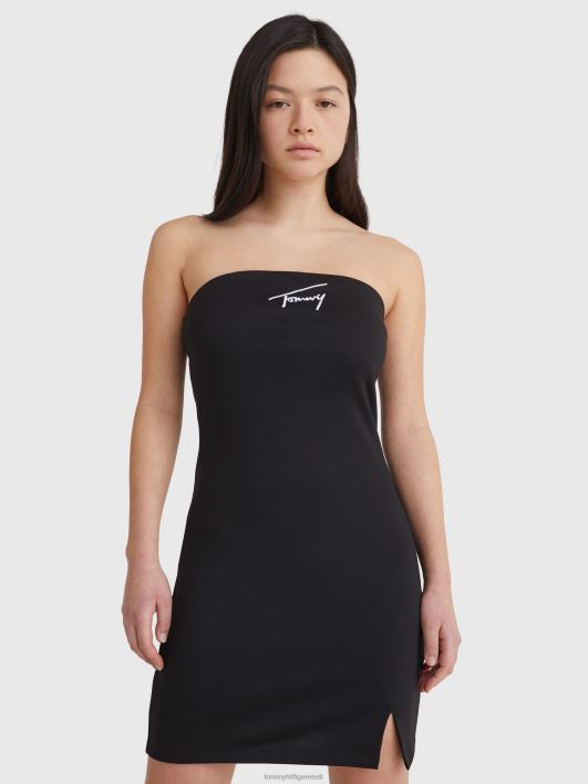 signatuurtikandid bodycon kleit RJV622099 must Tommy Hilfiger