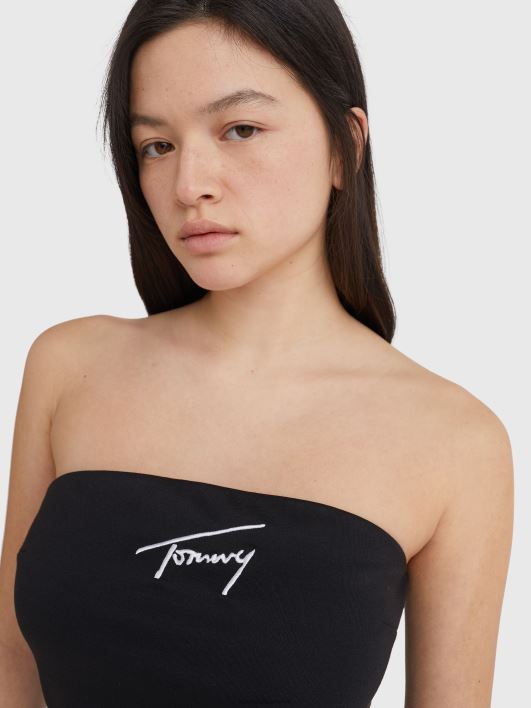 signatuurtikandid bodycon kleit RJV622099 must Tommy Hilfiger