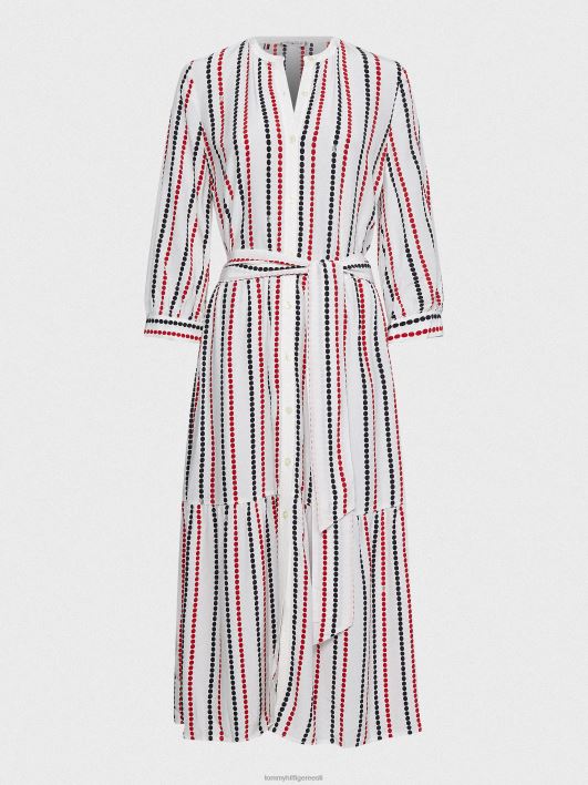 täpitriibuga lõdvestunud midisärkkleit RJV622078 täpiline triip/valge maapind Tommy Hilfiger