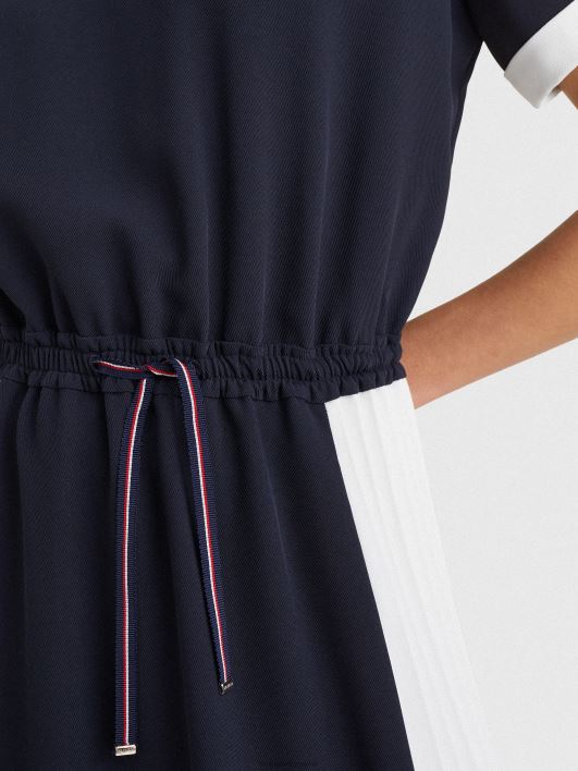 värviblokeeritud plisseeritud midi kleit RJV622114 kõrbetaevas/värviplokk Tommy Hilfiger