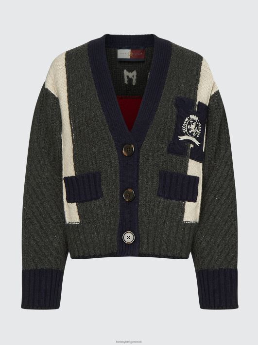 crest letterman lõdvestunud kardigan RJV622160 tumehall Tommy Hilfiger