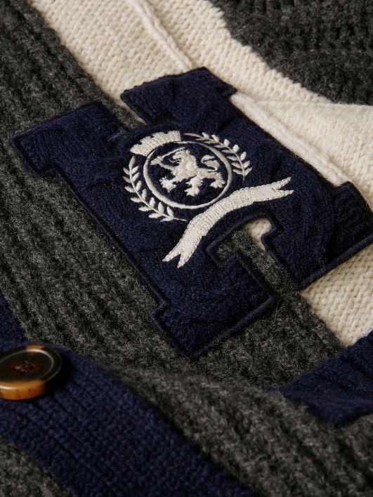 crest letterman lõdvestunud kardigan RJV622160 tumehall Tommy Hilfiger