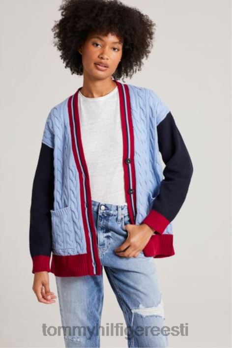 kaabliga kootud kardigan RJV623187 sinine Tommy Hilfiger