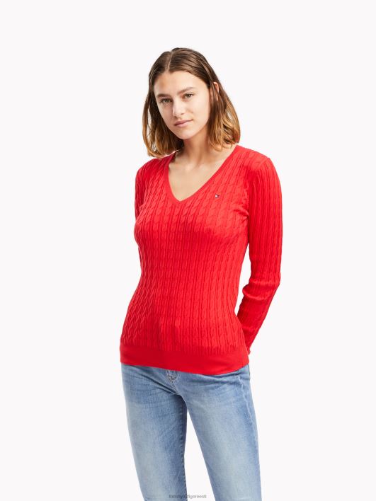 klassikaline kaabli v kaelusega kampsun RJV622173 esmane punane Tommy Hilfiger