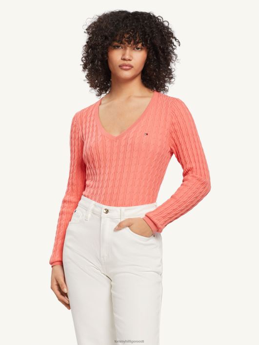 klassikaline kaabli v kaelusega kampsun RJV622203 kristallkorall Tommy Hilfiger