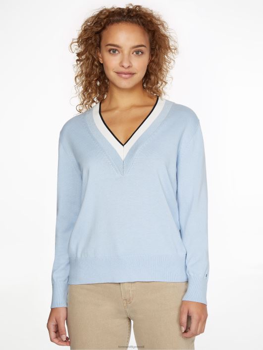 kontrast v kaelusega kampsun RJV622213 tuuline sinine Tommy Hilfiger