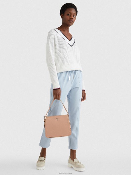 lõdvestunud kaabliga kootud kampsun RJV622223 ekru Tommy Hilfiger