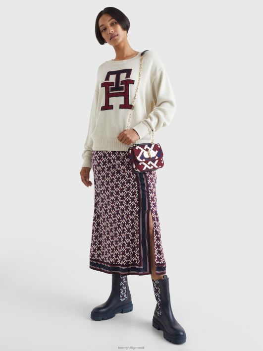 monogrammi kaelusega hüppaja RJV622171 valge tuvi kanarbik Tommy Hilfiger