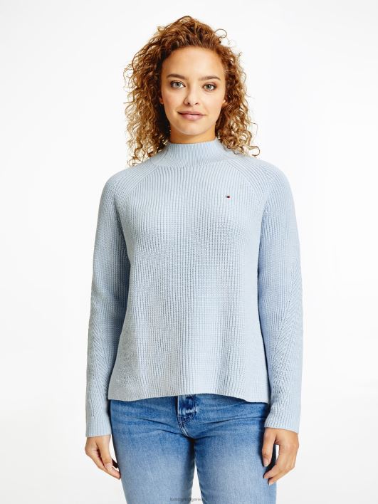 orgaanilisest puuvillast trikotaažkilpkonnakaelus RJV622233 tuuline sinine Tommy Hilfiger