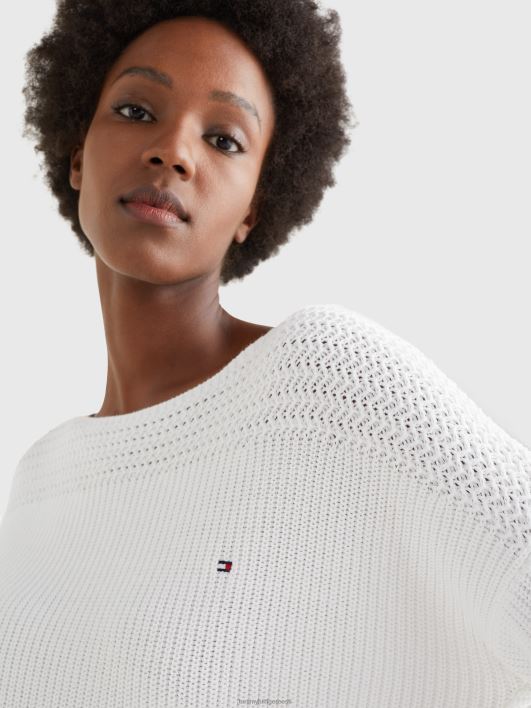 paadikaelusega lõdvestunud džemper RJV622202 ekru Tommy Hilfiger
