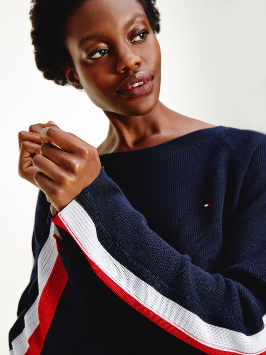 signatuurvarrukatega ümarkaelusega kampsun RJV622200 kõrbe taevas Tommy Hilfiger