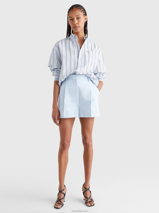 lääneranniku prep crest kõrge kõrgusega volditud lühikesed püksid RJV622443 tuuline sinine Tommy Hilfiger