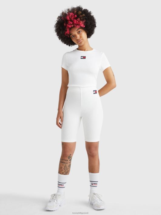 rinnamärk ribiga kootud tsiklipüksid RJV622438 ekru Tommy Hilfiger