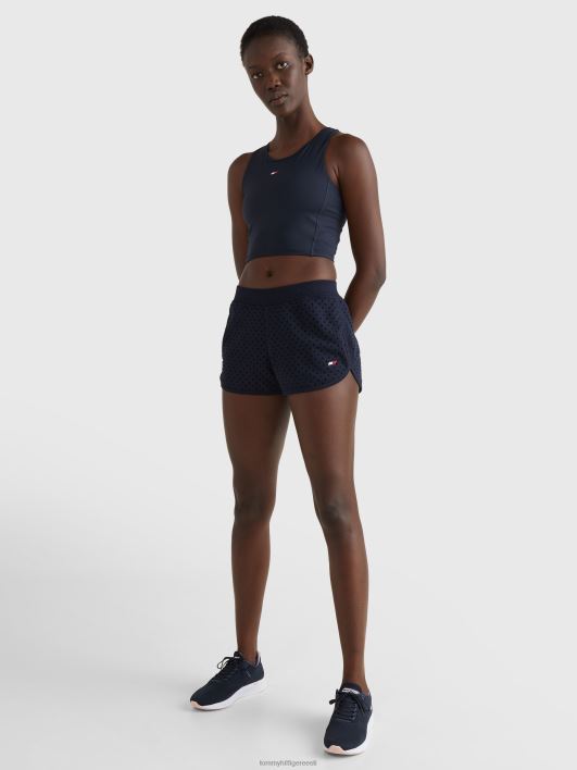 sportlikud flokeeritud täpilised lühikesed püksid RJV622442 kõrbetaeva täpid Tommy Hilfiger