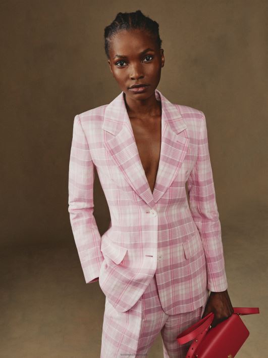 madrase tšeki bleiser RJV622009 hele pastelne roosa Tommy Hilfiger