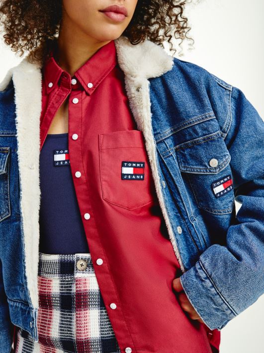 rinnamärk sherpa teksajakk RJV621970 denim valgus Tommy Hilfiger