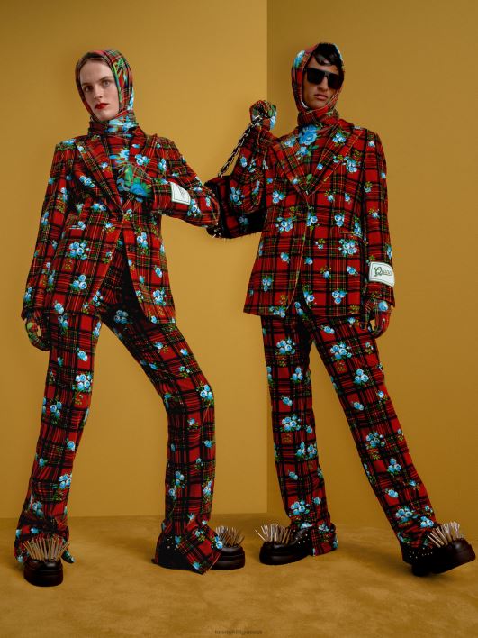 th x richard quinn tartan bleiser RJV622020 punane Tommy Hilfiger