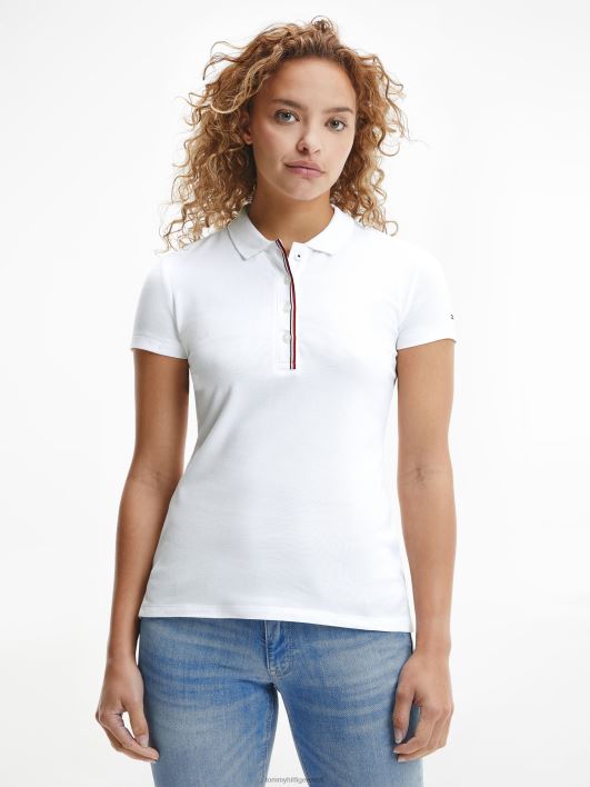 globaalse triibuga slim fit polosärk RJV622354 valge Tommy Hilfiger