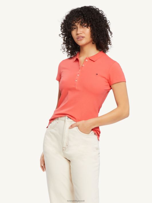 slim fit pique polo RJV622365 kristallkorall Tommy Hilfiger