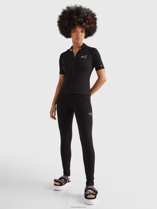 allkirjaga kõhnad täispikad retuusid RJV622316 must Tommy Hilfiger