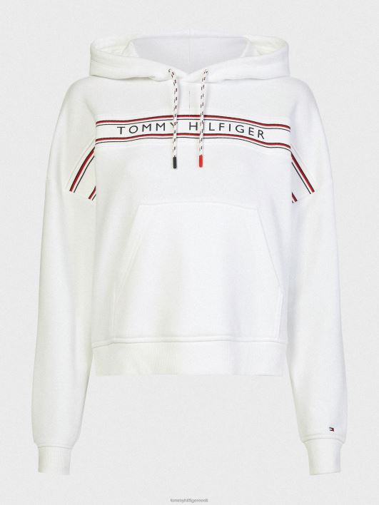 signatuuril teibiga pingutusnööriga kapuuts RJV622274 valge Tommy Hilfiger