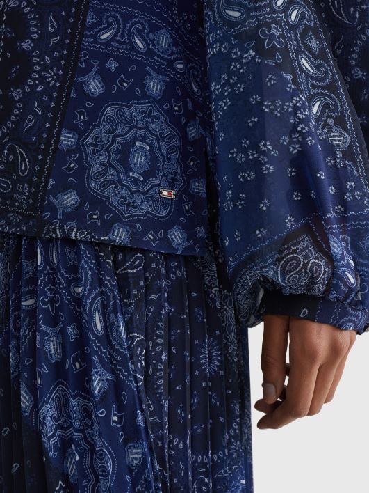 Paisley mustriga lõdvestunud pluus RJV622413 lapiline bandana/kõrbetaevas Tommy Hilfiger