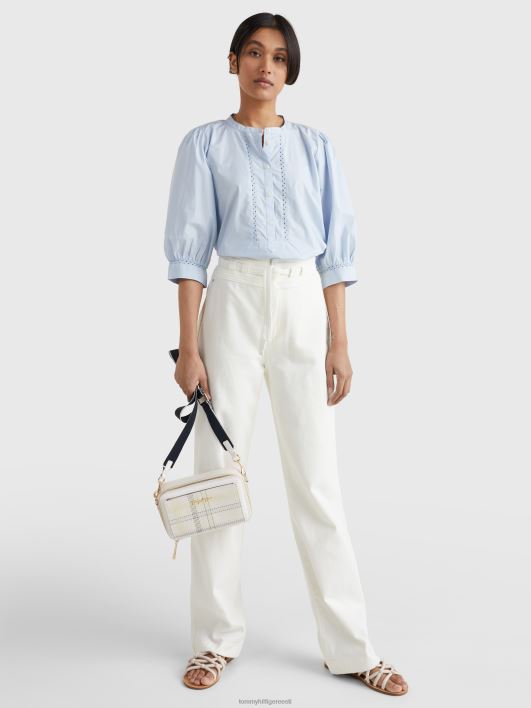 lõdvestunud istuv henley pluus RJV622382 tuuline sinine Tommy Hilfiger