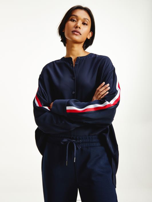 lõdvestunud istuvusega krepppluus RJV622412 kõrbe taevas Tommy Hilfiger