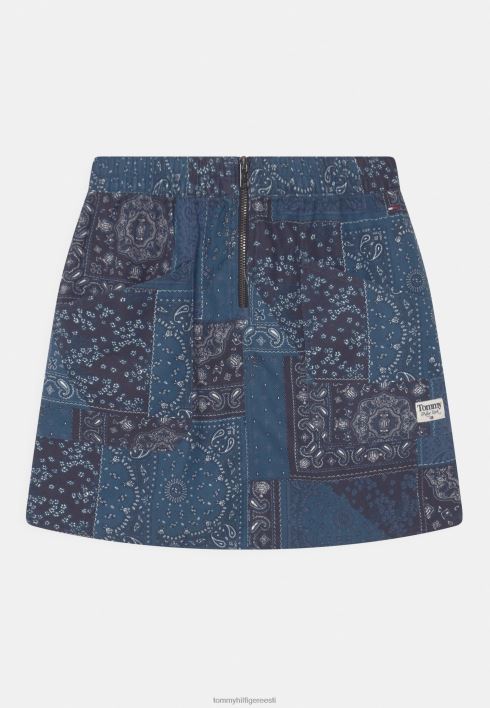 bandana print tõmblukuga seelik miniseelik RJV626304 videviku indigo Tommy Hilfiger