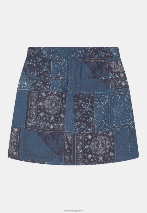 bandana print tõmblukuga seelik miniseelik RJV626304 videviku indigo Tommy Hilfiger