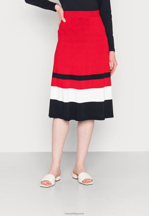 colorblock midiseelik pliiatsiseelik RJV625621 ecru / sert sky / primary red stp Tommy Hilfiger