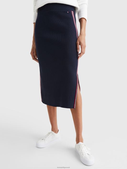 globaalse triibuga seelik RJV622486 kõrbe taevas Tommy Hilfiger