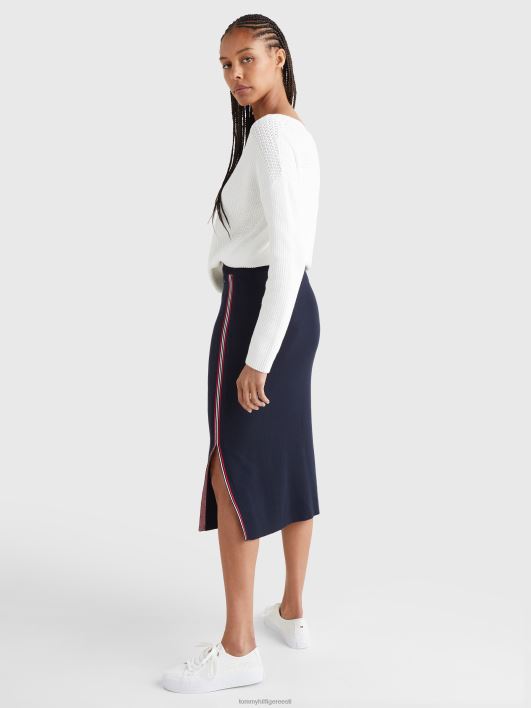 globaalse triibuga seelik RJV622486 kõrbe taevas Tommy Hilfiger