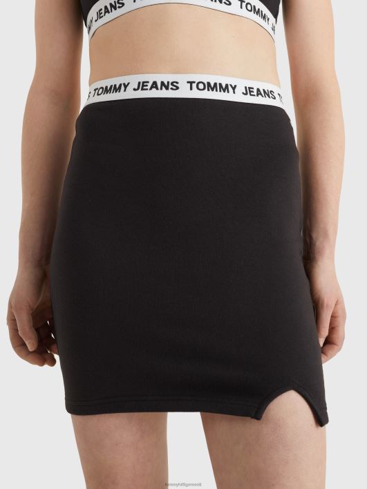 logoga vöökoht bodycon miniseelik RJV622469 must Tommy Hilfiger
