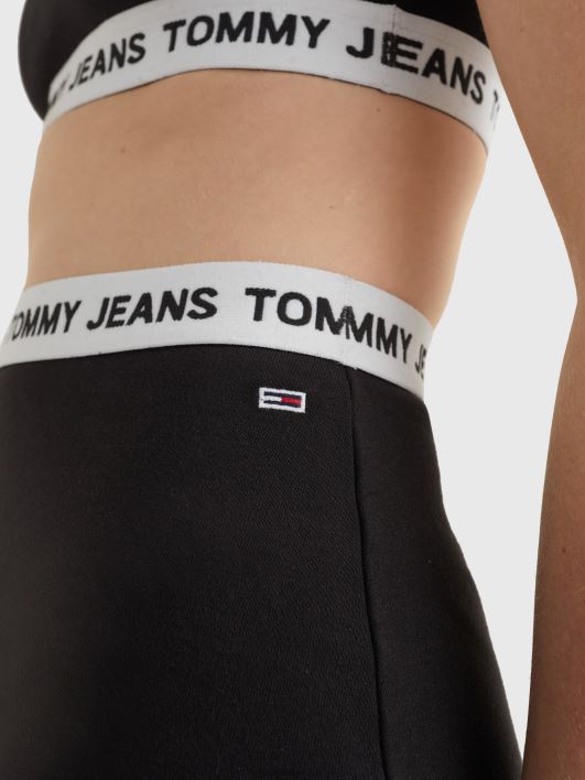 logoga vöökoht bodycon miniseelik RJV622469 must Tommy Hilfiger