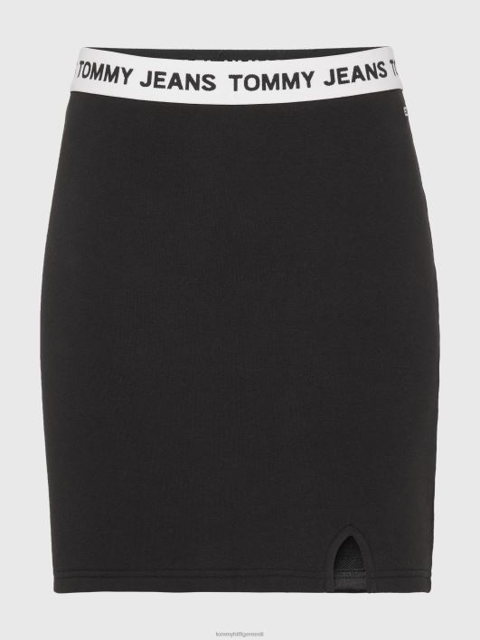 logoga vöökoht bodycon miniseelik RJV622469 must Tommy Hilfiger