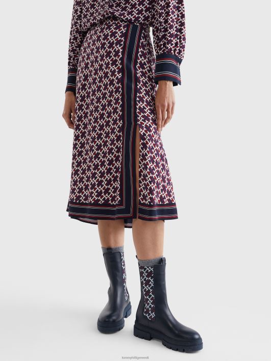 monogramm viskoos sirge midi wrap seelik RJV622475 rouge/monogram red valge sinine Tommy Hilfiger