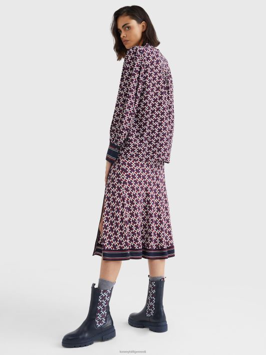 monogramm viskoos sirge midi wrap seelik RJV622475 rouge/monogram red valge sinine Tommy Hilfiger