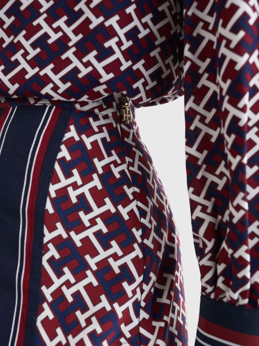 monogramm viskoos sirge midi wrap seelik RJV622475 rouge/monogram red valge sinine Tommy Hilfiger