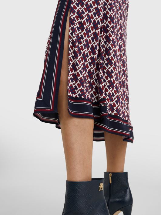 monogramm viskoos sirge midi wrap seelik RJV622475 rouge/monogram red valge sinine Tommy Hilfiger