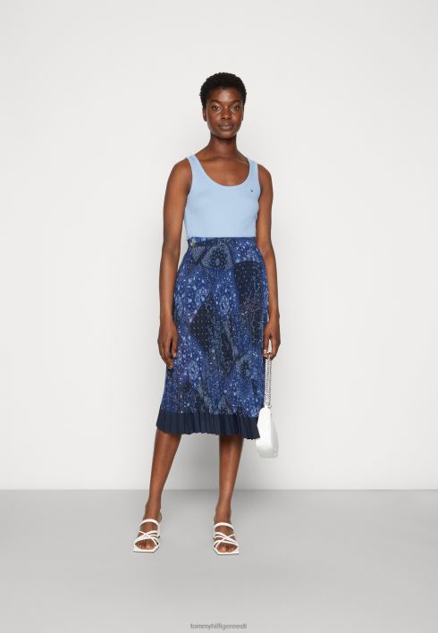 plisseeritud midiseelik pliiatsiseelik RJV625241 kõrbe taevas Tommy Hilfiger