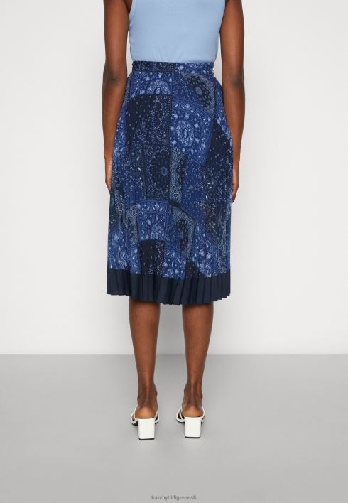 plisseeritud midiseelik pliiatsiseelik RJV625241 kõrbe taevas Tommy Hilfiger