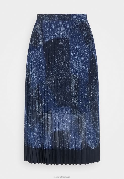 plisseeritud midiseelik pliiatsiseelik RJV625241 kõrbe taevas Tommy Hilfiger