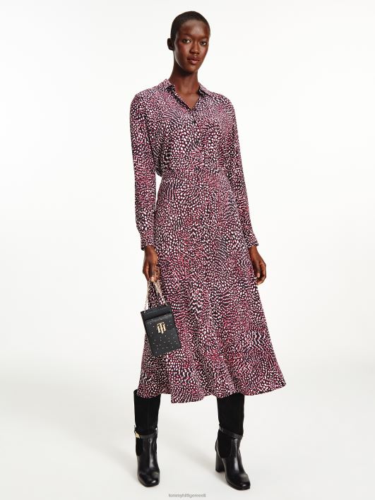 sulemustriga lõdvestunud midiseelik RJV622498 suletrükk/punane valge must Tommy Hilfiger