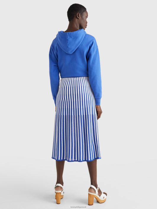 triibuline flare midi seelik RJV622494 verona sinine/ecru swt Tommy Hilfiger