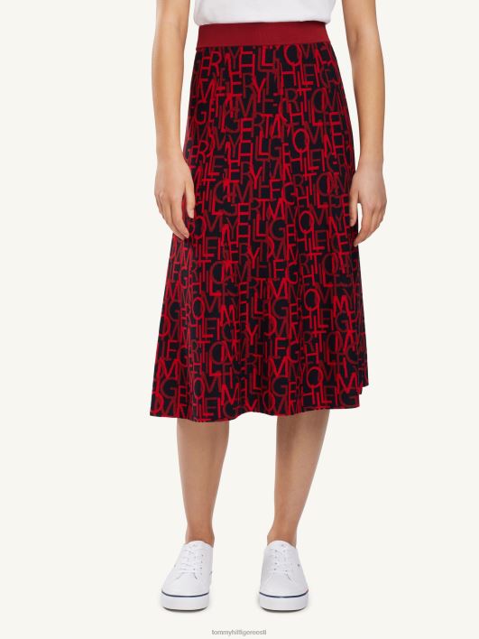 viskoosi segust midi seelik RJV622504 th kirjastada punane Tommy Hilfiger