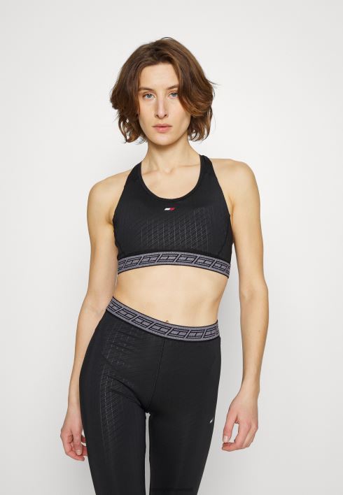 keskmise intensiivsusega reljeefne võidusõidurinnahoidja spordirinnahoidja RJV628962 must Tommy Hilfiger