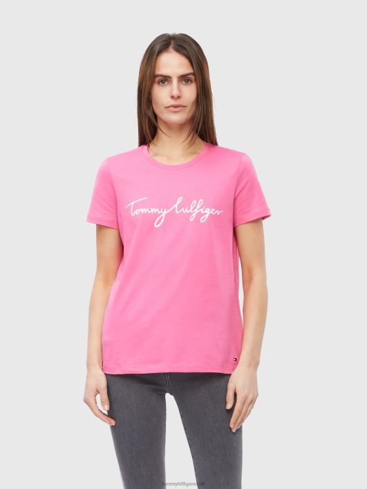 Crew kaelusega graafilise signatuuriga logoga T-särk RJV622757 särav roosa Tommy Hilfiger