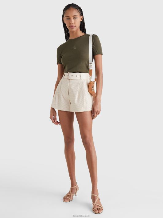 crest tikandiga villane siidist t-särk RJV622760 armee roheline Tommy Hilfiger